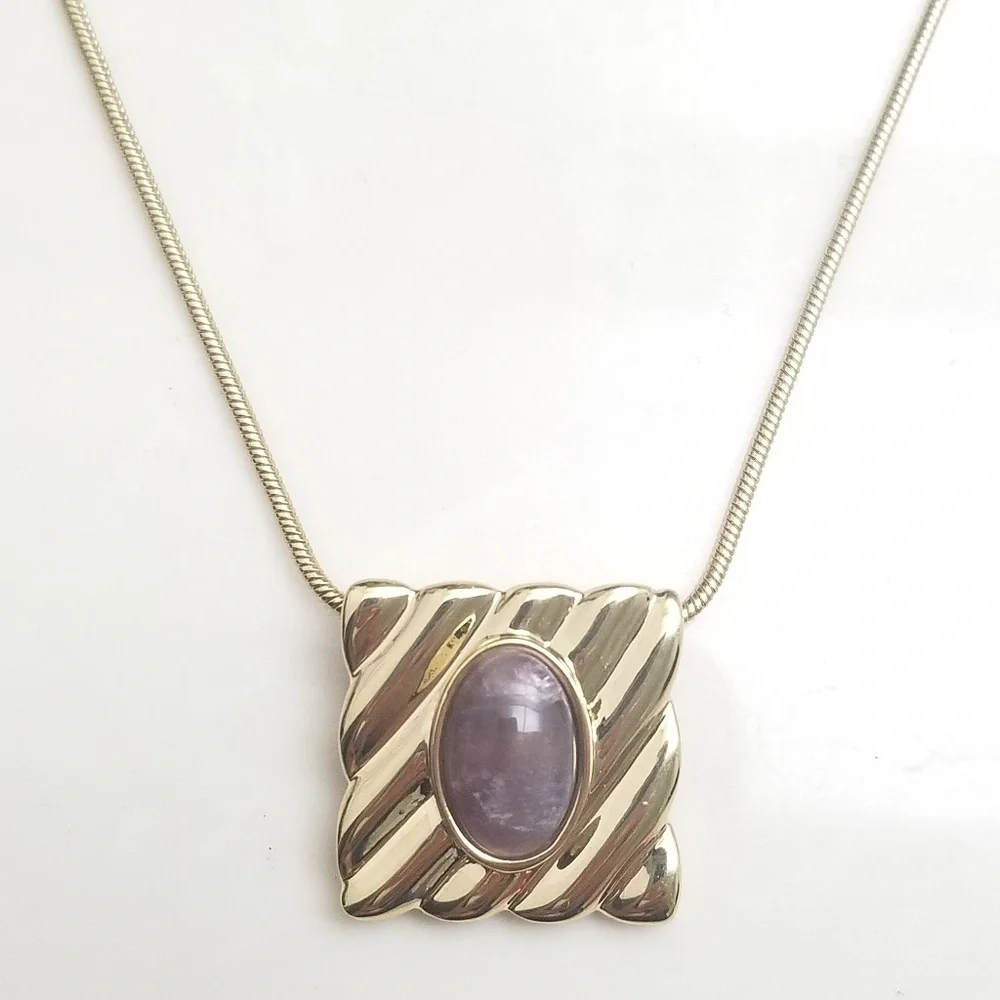 [Like NEW] House of Harlow Valda Amethyst Pendant Necklace Chain 16